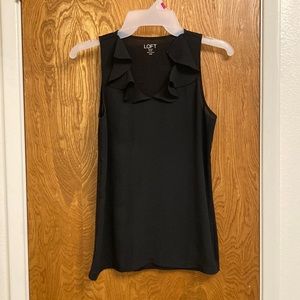 LOFT Outlet sleeveless black mixed media top
